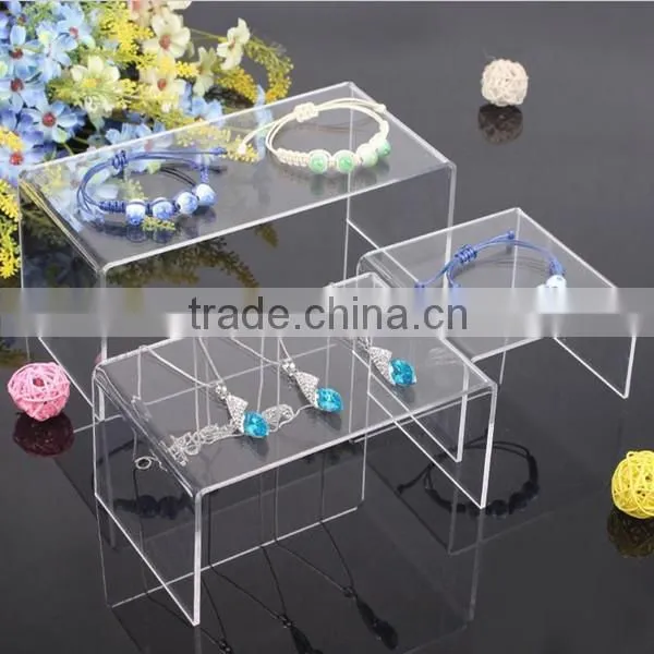 Multi purpose 3 pieces clear acrylic riser/acrylic shelf risers