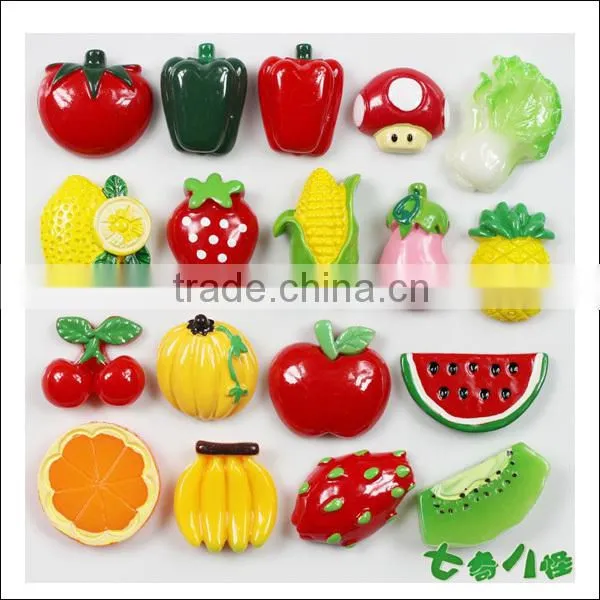 2015 High Quality Fruit and Vegetables Figurine 3D Fridge Magnet