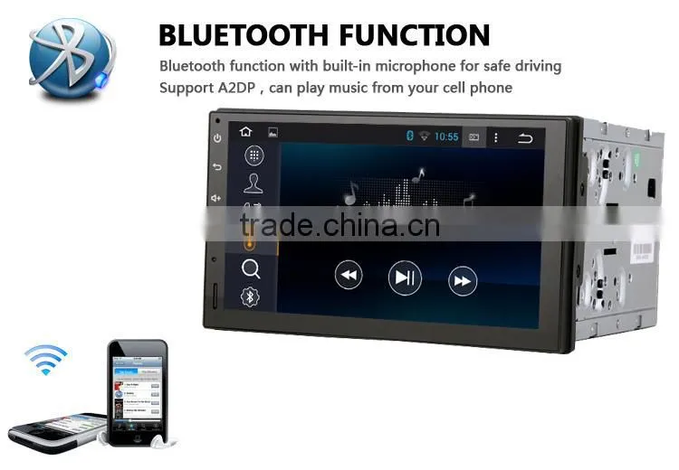 Android 4.4.4 Stereo unversal car GPS of 2 DIN 101mm*176mm 7 inch navi radio Headunit navi free map 1024*600 screen 1.6G CPU