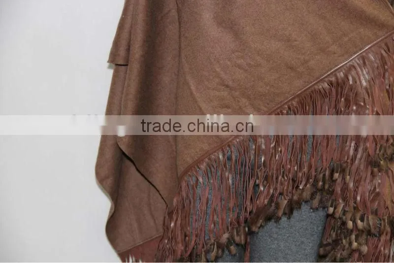 cashmere pashmina shawls wraps with leather fringes