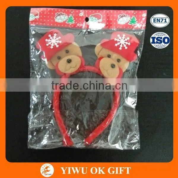 Bear ears fabric headband for wholesale/ christmas promotional party happy headband