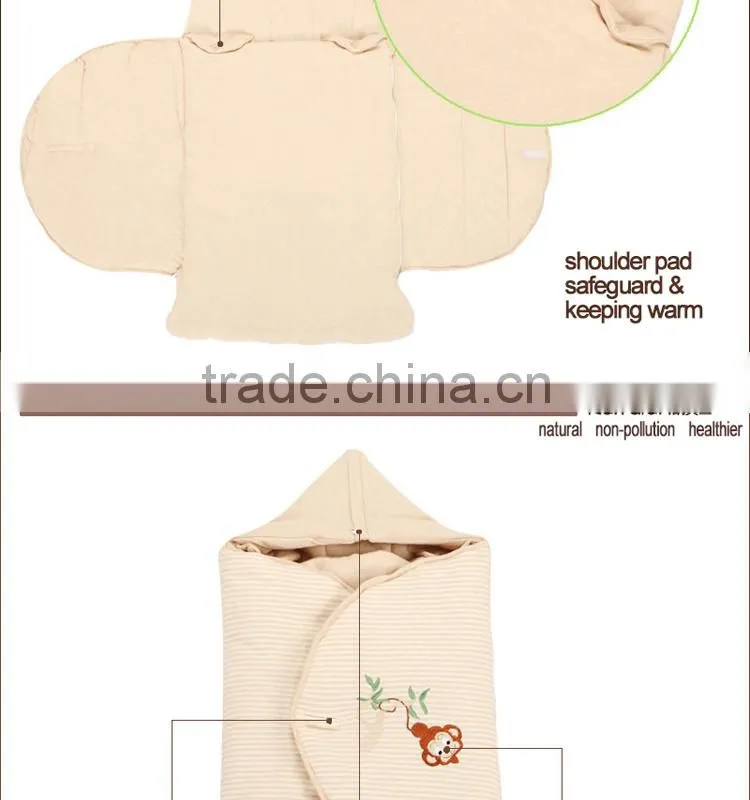 Embrodiery Newborn infant baby cuddle blanket quilted baby sleeping bag