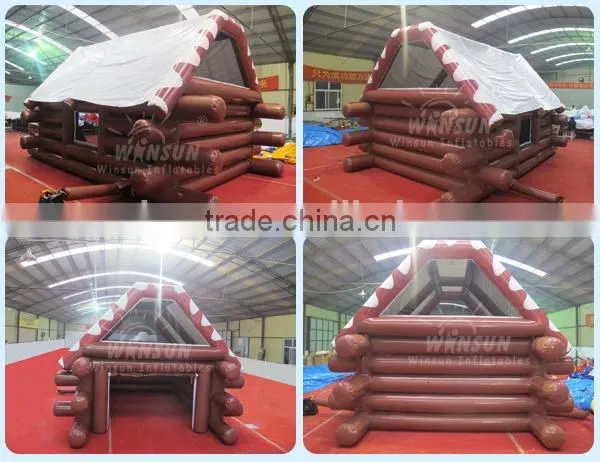 2015 outdoor commercial inflatable snow cabin tent, inflatable igloo tent