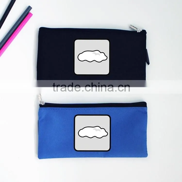 Wholesale customized cheaper simple school teenager custom canvas pencil case