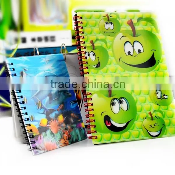 3D PET lenticular cover spiral pocket notebook