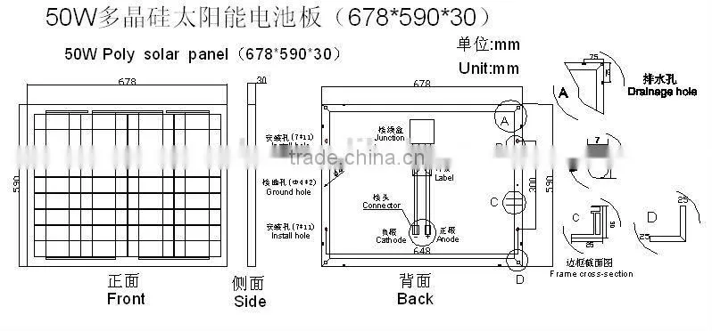 12v 50w solar panel
