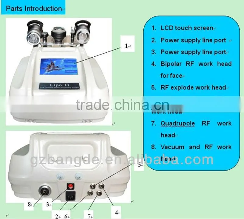 2013 Latest! ultrasound cavitation bipolar rf machine for weight loss BD-B030