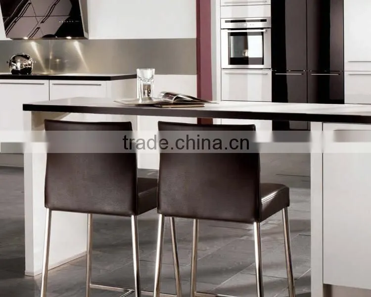 Free kitchen design high gloss vinyl wrap doors kitchen cabinets