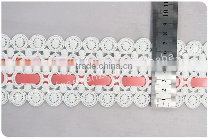 Special design 7.5cm lace composite wholesale ribbon with jacqurd webbing