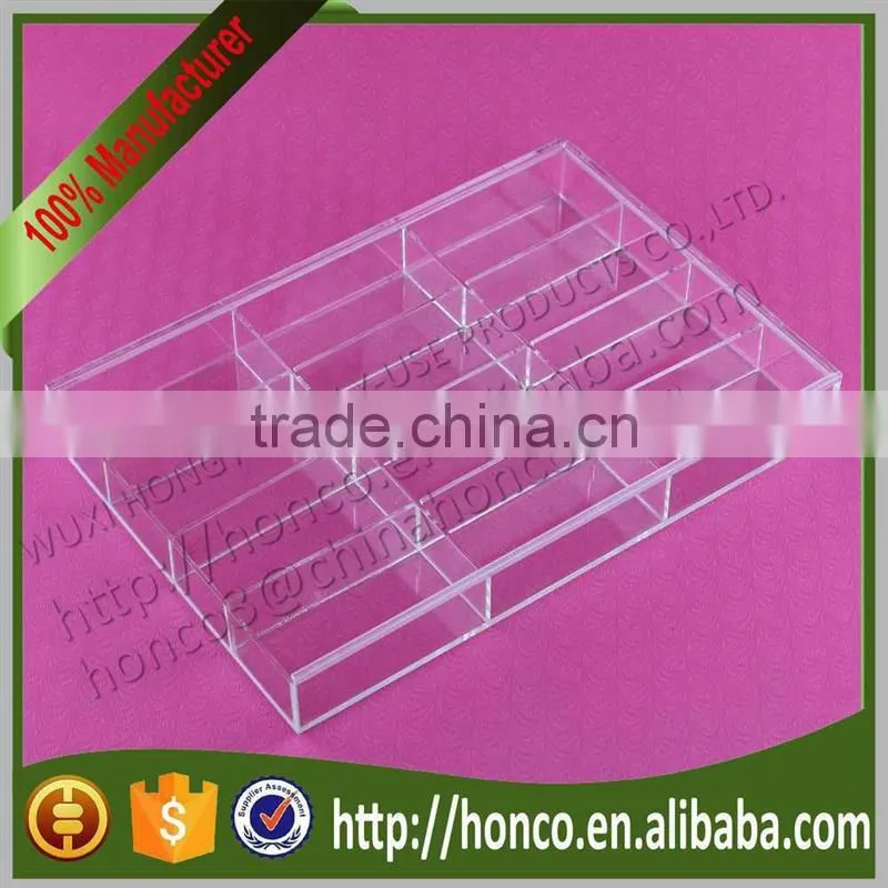 Hot Selling Products 12 Bins Acrylic Jewelry Box Jewel Case,Clear Colour
