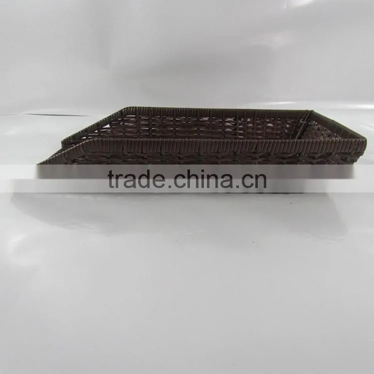S&D poly rattan brown wicker storage basket imitation supermarket display basket fruit basket