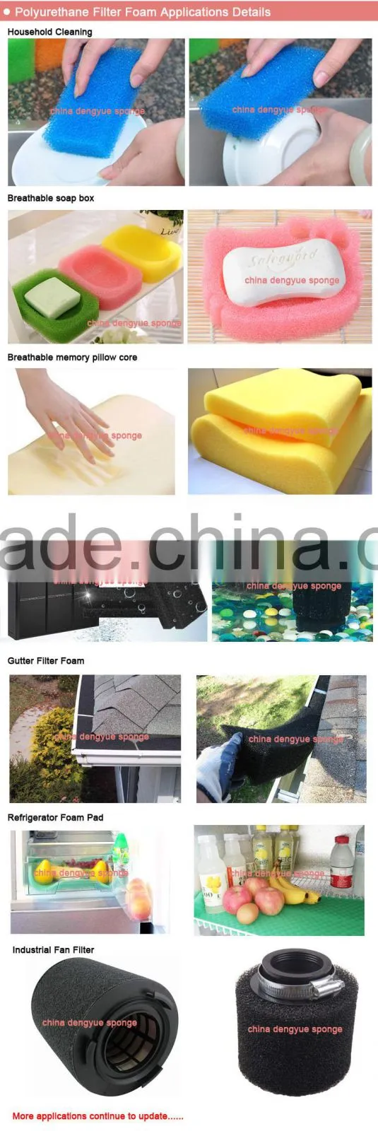hot sale fireproof oil-proof washable wet and dry vacuum air filter foam