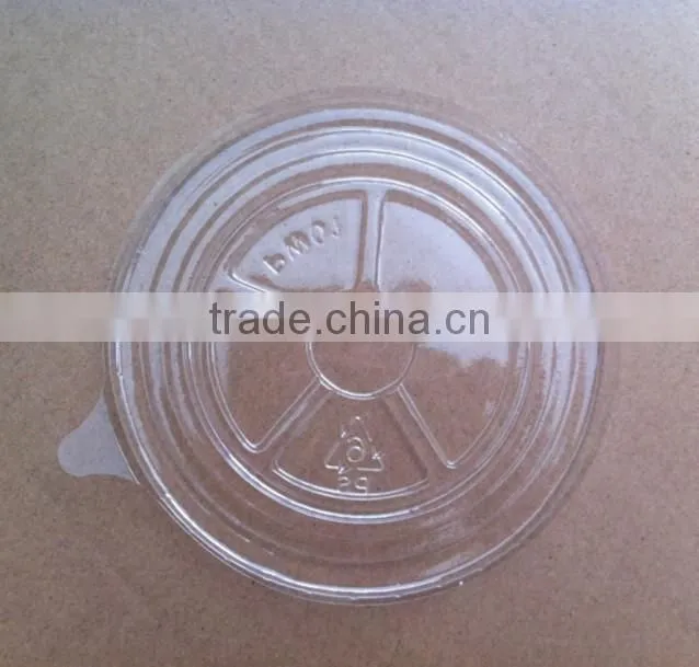 Food grade disposable plastic lid for paper bowl