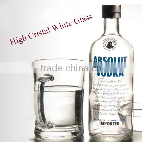Item 0818 Good quality Wholesale 750ml Frosted Glass Wine Bottle for Vodka,and whisky