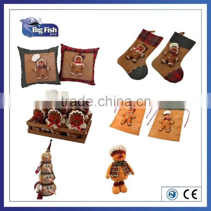 FABRIC HANGDING BOY GIRL GINGERBREAD MAN CHRISTMAS DECORATION