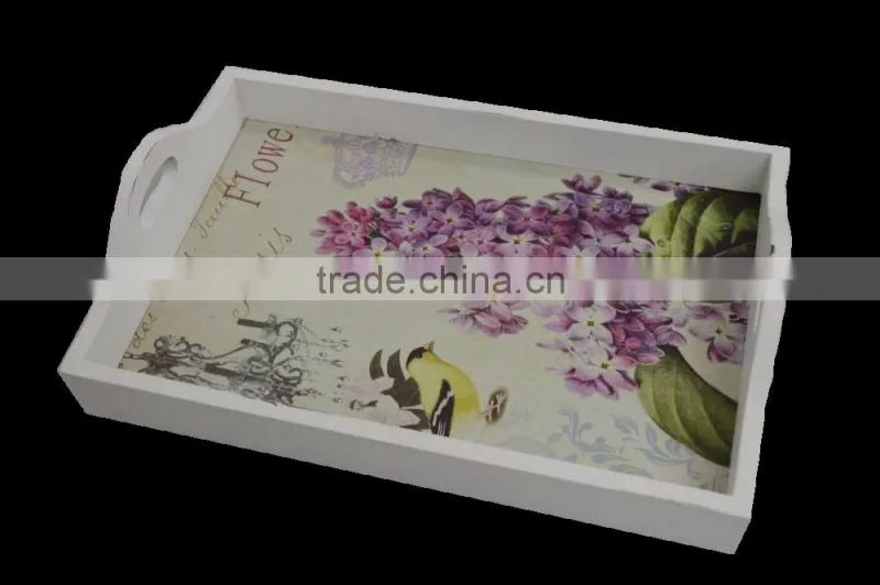 Unfinished wooden trays can under custom request