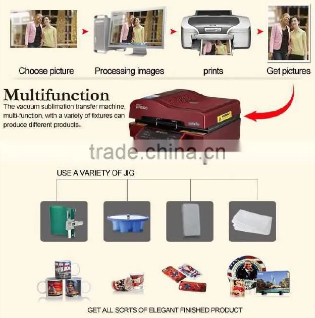 Topjlh 2017 Hot 3D Vacuum Heat Transfer Sublimation Machine