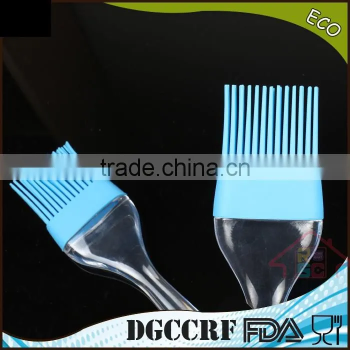 NBRSC BBQ oil pastry silicone rubber basting brushes with clear transparent handle