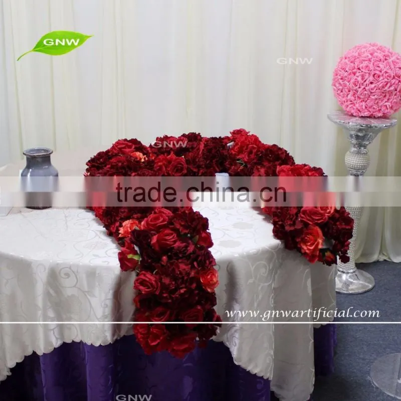 GNW FLW1606012-CL New arrival Wholesale Artificial flower wall cloth with rose and hydrangea for wedding decoration