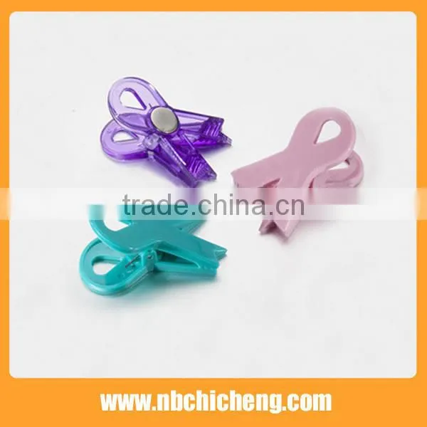 Bowknot Plastic Magnetic Clip/Plastic File Clip/Promotional Magnetic Clip