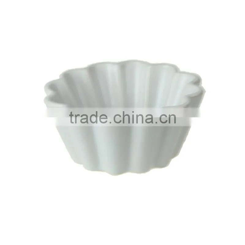3.5" flower shape customized stoneware ice cream serving bowl