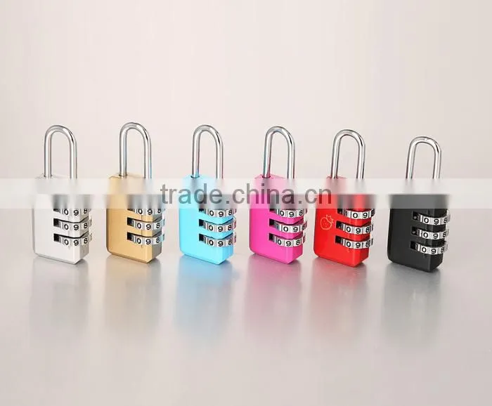 Colored mini 3 digit changing combination lock