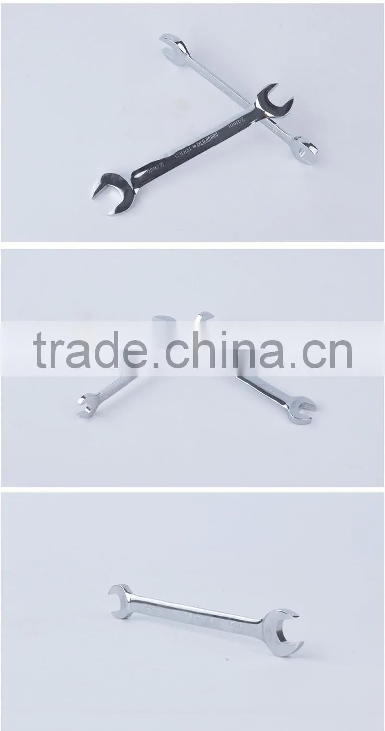 12 pcs mirror surface double end wrench set,ANSI double open end wrench set,metric CR-V anti-rust double open end wrench set