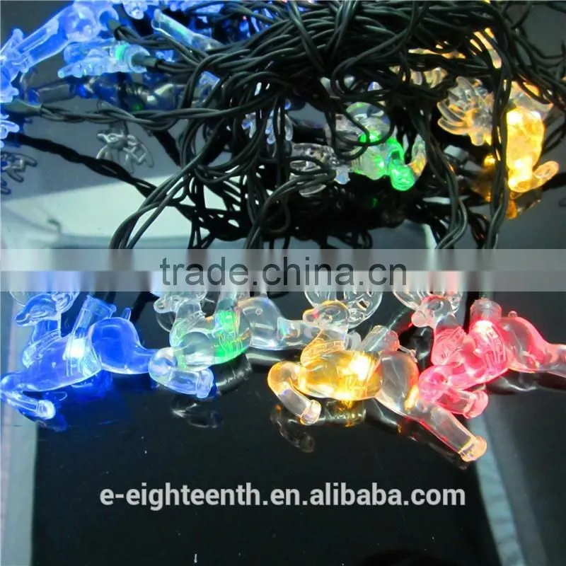 2016 new Solar Lamp Led Lights outdoor Waterproof 20 LED elks shaped Christmas string Lights For Garden Decoration