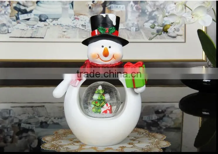 Polyresin Christmas Snow globe Snowman Snow globe with Music Box