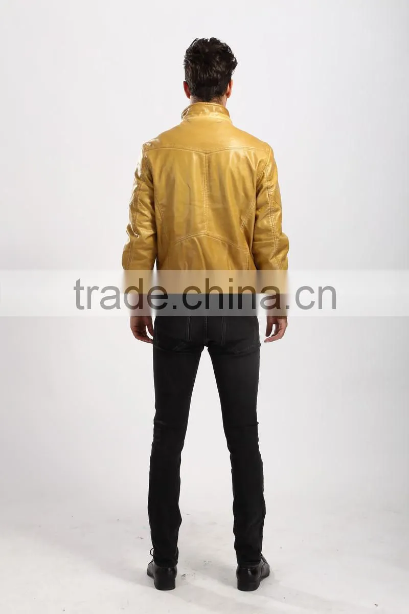2015 New Style Motorcycle Leather Jacket Men Wholesale