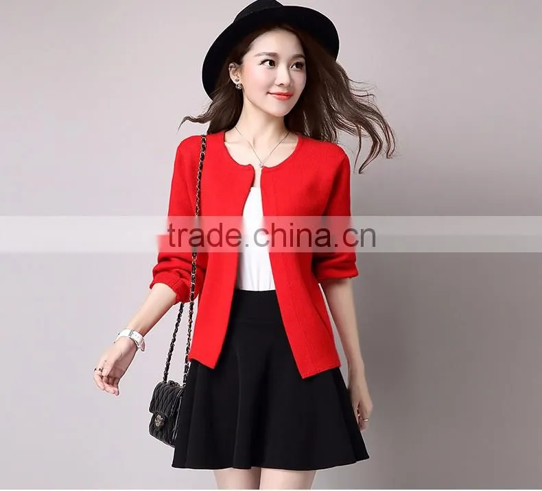 Apparel manufacturers lantern sleeve knitwear women cardigan sweaters