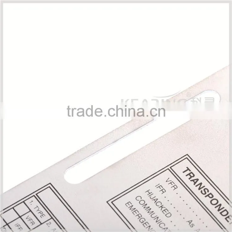 Kearing brand rectangular aluminium aviation kneeboard with accurate scale for pilot training