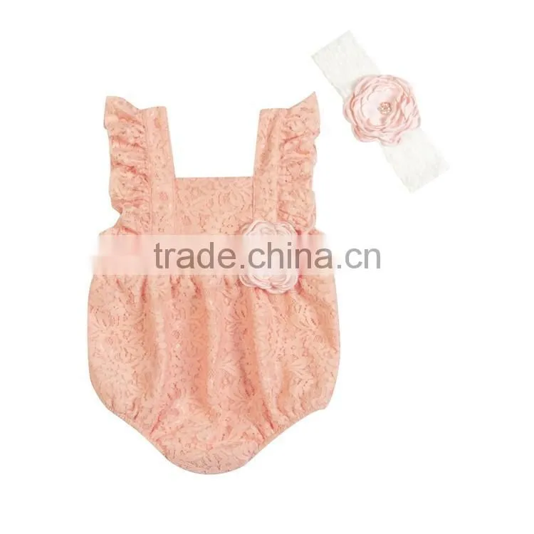 Hot sale in market ! baby romper with headband ! 2017