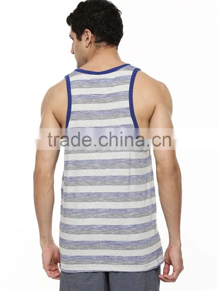 Mens slub striped in bulk vests with pocket wholesale