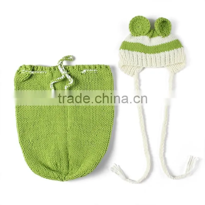 handmade crochet frog photography for infant clothes baby photography outfit baby photo props