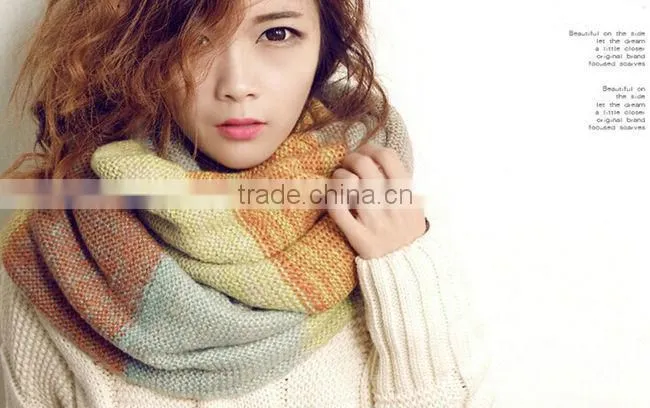 moq.1pc high quality 5 color choice fashion stitching neckwear lovely magic muffler scarves