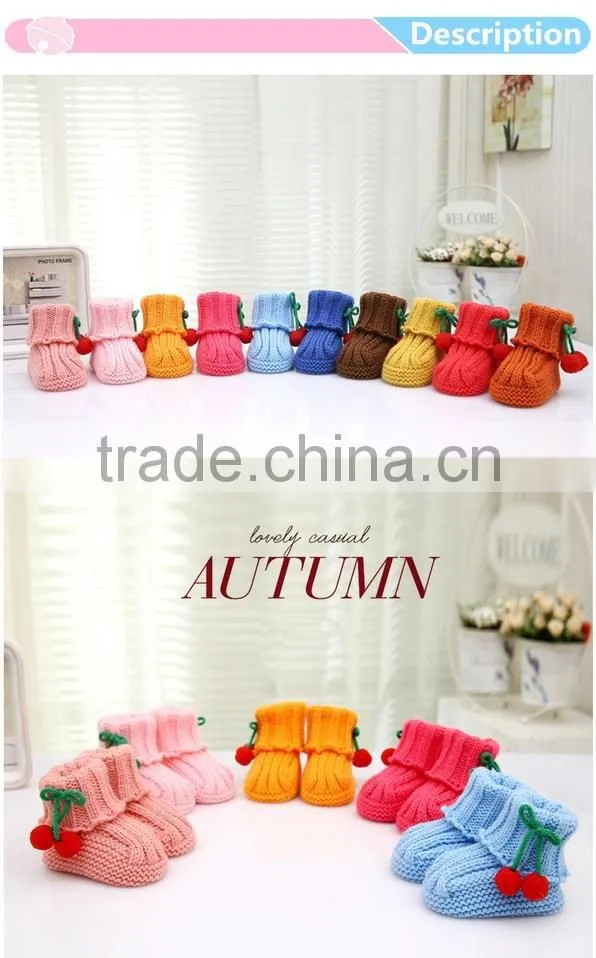 Baby infant girls cute crochet knitted crib shoes