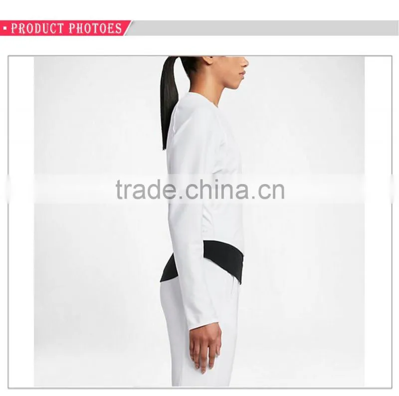Custom dri-fit 100%polyester women tennis jacket wholesale gym wear