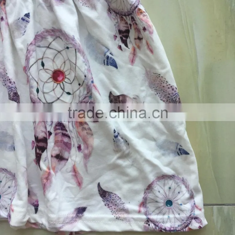 WY-672 Kids Printed Top Stock Milk Silk Top for Girls Pakistani Frocks Yiwu China Ruffle Clothes