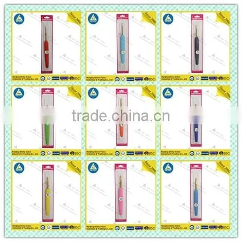multi colors plastic handle aluminum pretty crochet hooks