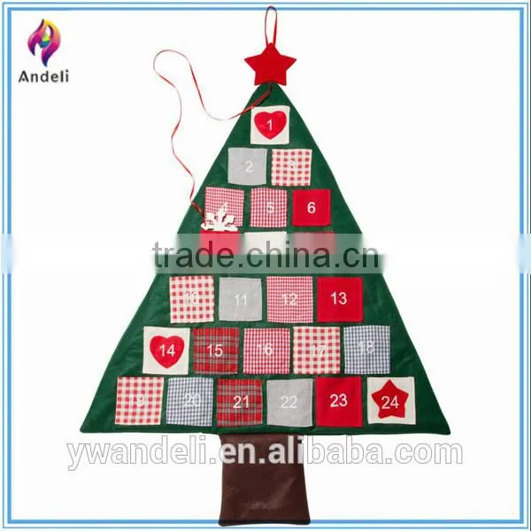 Christmas Tree Advent Calendar with 1 through 24 Pockets by NEW