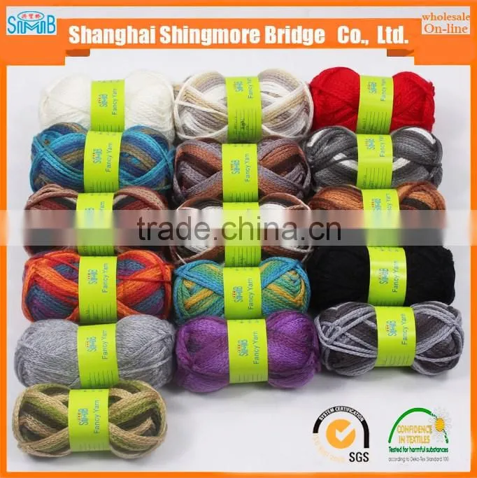 alibaba trade assurance yarn factory supply fancy yarn hand knitting acrylic tube yarn with 50g balls