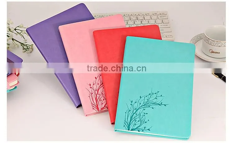 wholesale A6 PU cover custom printing logo office business notebook