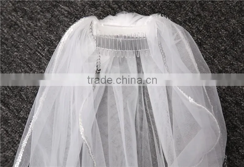 2017 wholesale bridal veils hot sale short elegant bridal wedding veils Fashionable short Tulle Wedding Bridal Veils HL32