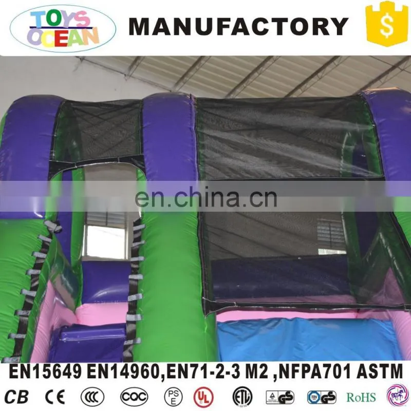 single lane 0.55mm PVC tarpaulin inflatable dry slide for kids climbing