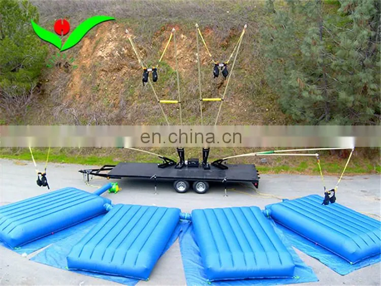 Children cheerleading jumping bag bungee jumping trampoline mat