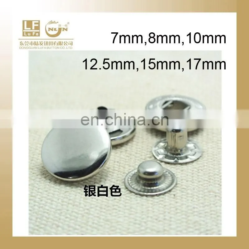 silver metal button for leather bracelet,metal fastener for leather belt,metal fastener for handbags