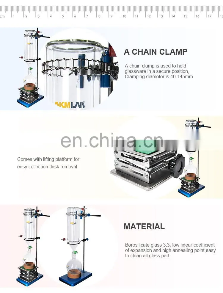 AKMLAB Glass Distillation Cold Trap For Vacuum Pump
