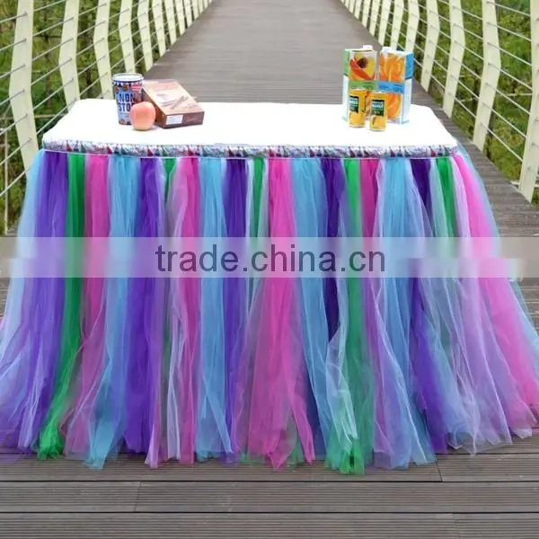 Romantic Wedding Party Birthday Supply Dessert Station Tutu Tulle Table Skirt Cover SD103
