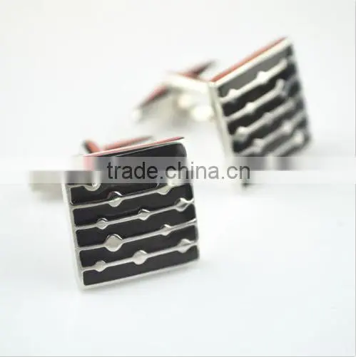Cufflink Square Enamel Fashion Men Shirt Button Wedding Party Silver Cuff Links